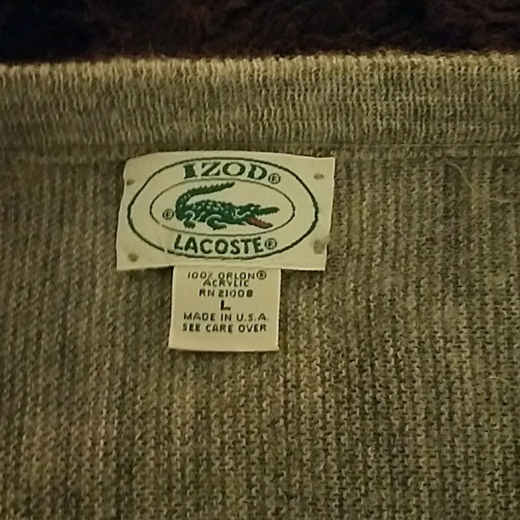 Vintage Lacoste v neck sweater size large - Picture 2 of 3